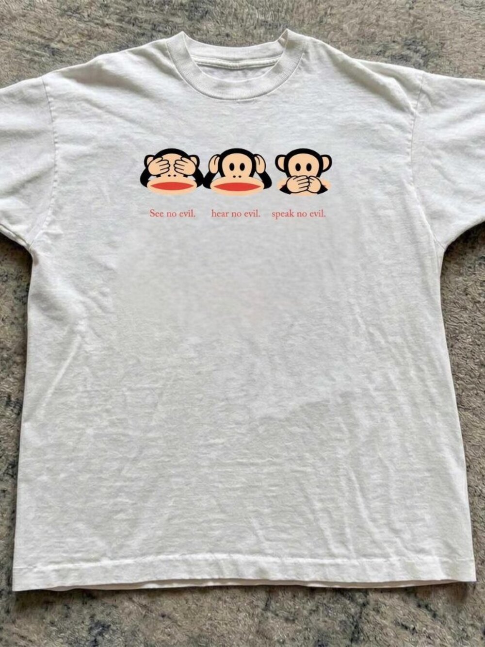 White Paul Frank “see no evil, hear no evil, speak no evil” Graphic Tee